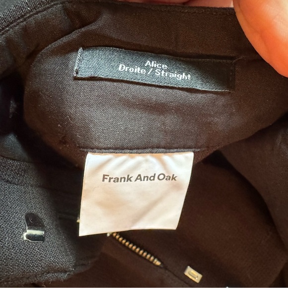 Frank and Oak Alice droite straight black pants nwt size 8 - Picture 5 of 6